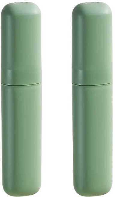 아우라팸 간편한 여행용 휴대용 칫솔케이스, 그린, 2개