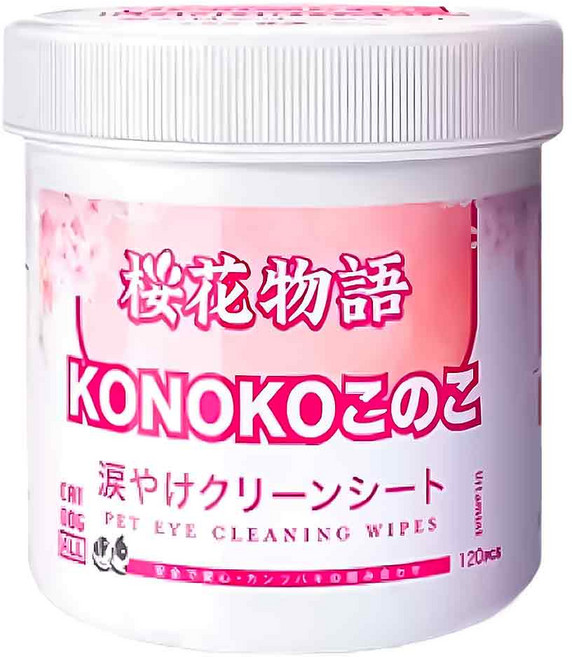 KOJIMA KONOKO 櫻花物語 寵物淚痕濕巾 120片, 1罐