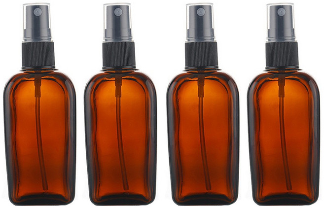 선동상사 차광 유리 스프레이 용기 100ml, 4개, 브라운