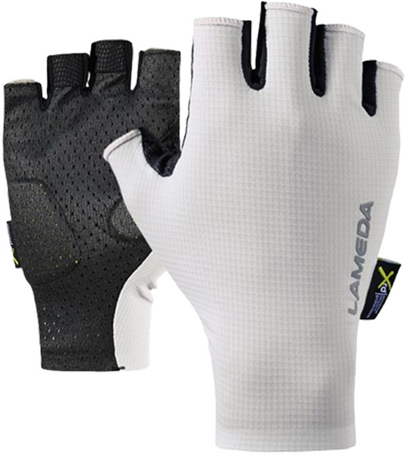 라메다 자전거 스포츠 미끄럼방지 반장갑 양쪽착용 세트 2066, 화이트, 1세트