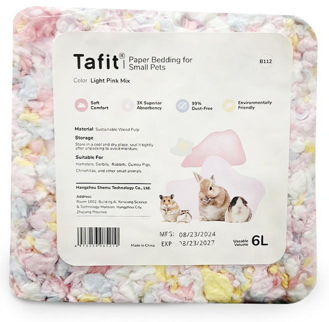 타핏 소동물 뭉게구름 페이퍼 베딩 라이트 핑크 믹스, 1개