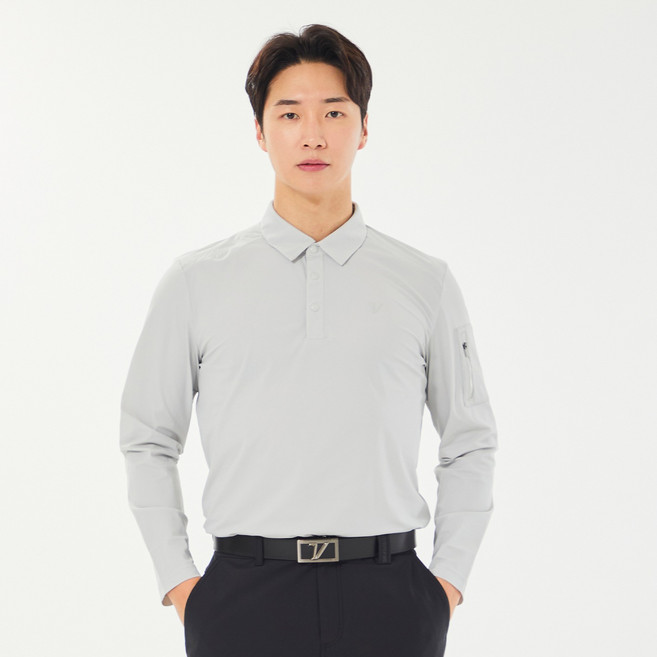 볼빅어패럴 남성용 골프 우븐 포켓 긴팔 티셔츠 VMTSO204