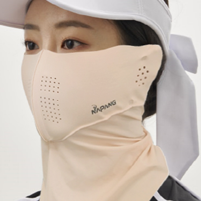 네이팡 귀덮개 넥타입 클로즈 UV 자외선차단 스포츠 골프 등산 낚시 자전거 야외활동 FACE 가드 마스크, 라이트 스킨, 1개