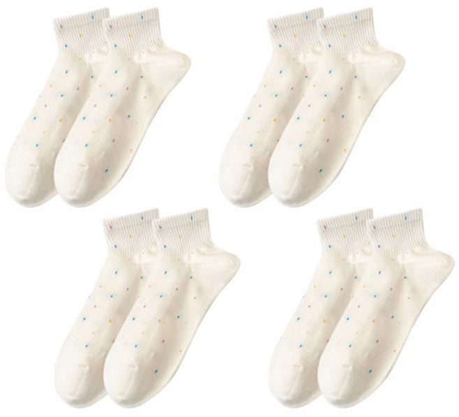 소니오 여성용 레인보우 발목 양말 4켤레 세트