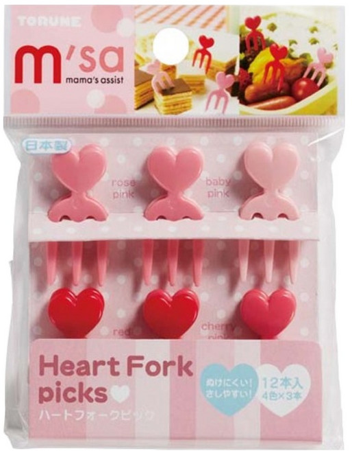 토루네 아기자기 하트 포크 데코픽 세트 P2869, 12개입, 1세트