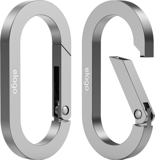 엘라고 플랫 카라비너, 실버, 2개