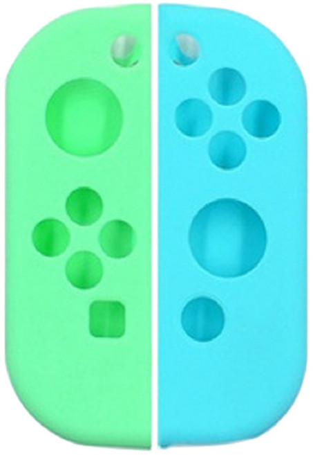 호후 닌텐도 스위치 OLED 조이콘 실리콘 그립 케이스 엉뚱커버, 그린 + 블루, 1개