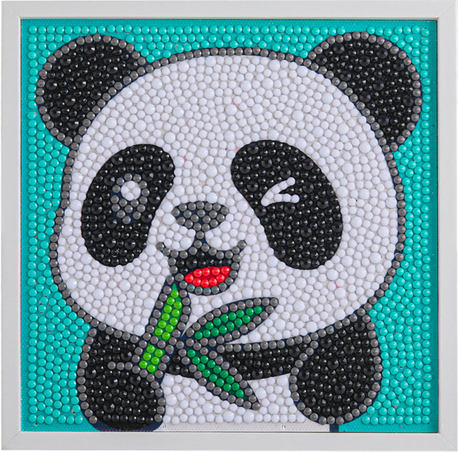 MYTOYS 액자형 귀여운 보석십자수 15 x 15 cm, 윙크판다, 1개