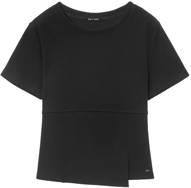 쥬시쥬디 여성용 통기성 립골지 변형 슬릿 슬림핏 면 티셔츠 JZTS325A