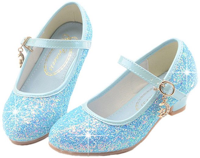 베베마루 여아용 파스텔 돌가루 굽 구두 9470