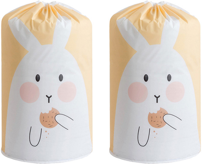 withWIN PEVA 옷 의류 이불 보관주머니, 옐로우토끼, 2개