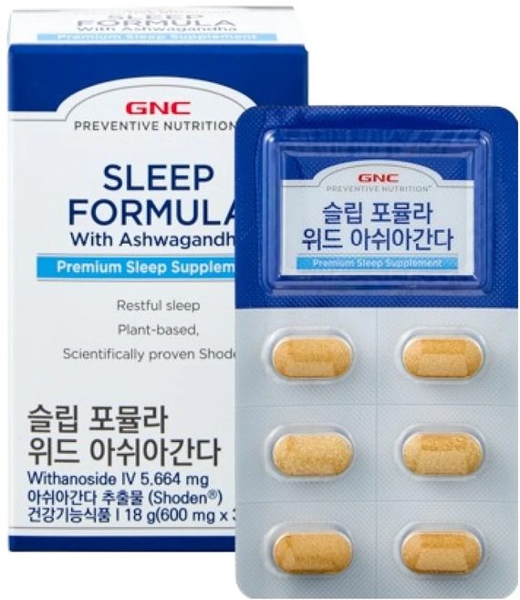 GNC 슬립 포뮬라 위드 아쉬아간다 30정, 1개, 18g - 쿠팡