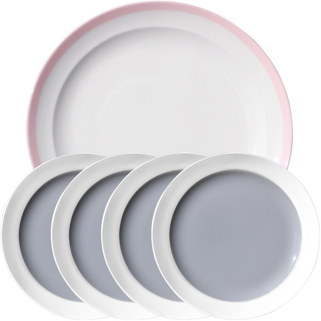 한국도자기 본차이나 홈 뷔페 접시, 쿠잉, 1세트, 접시 16.5cm 4p + 27cm