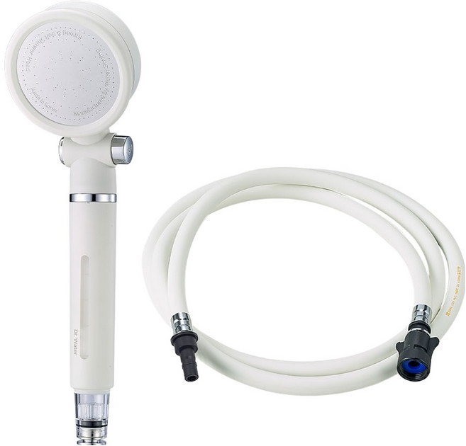 닥터워터 원터치 온오프 컬러 샤워헤드 + 필터 + 호스1.5m 세트, 1개, 크림