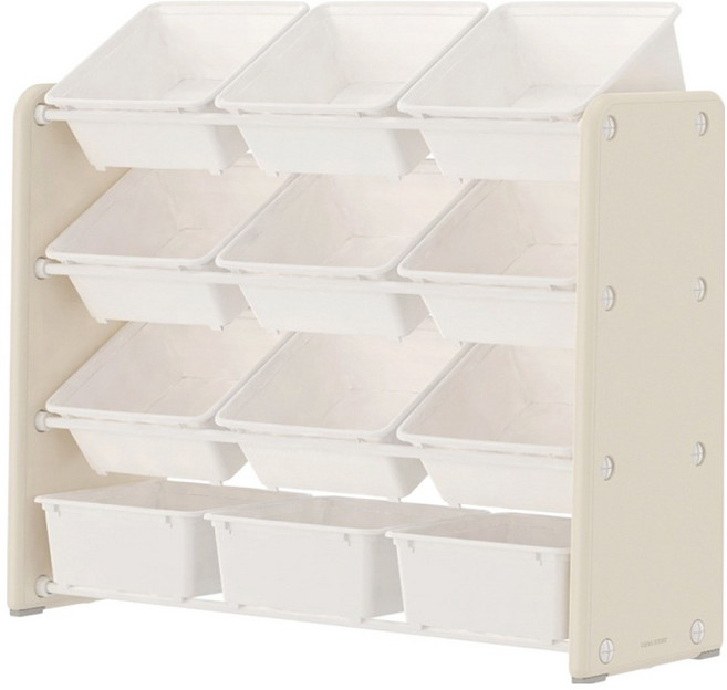 루나스토리 아동용 루루 장난감 대용량 수납 정리대 와이드형, 뉴트럴그레이