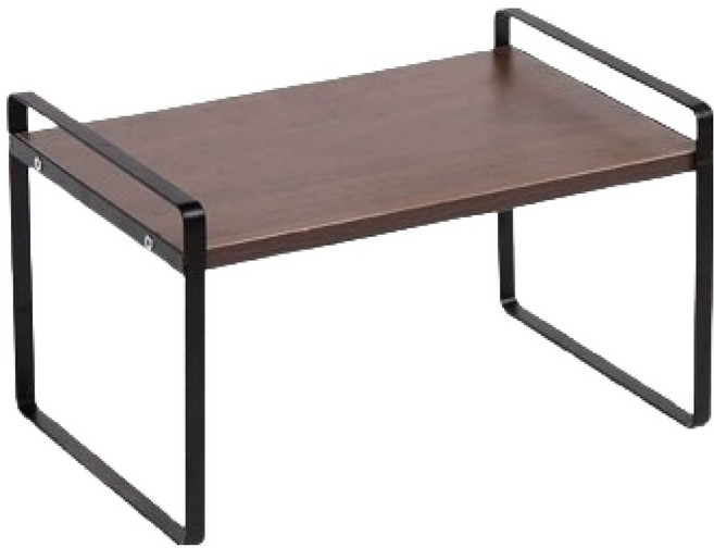 미라클리빙 깔끔정리 책상 거실 2단 수납 선반 30 x 20 x 18 cm, 우드블랙, 1개