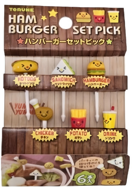 토루네 햄버거 데코픽 6종 세트, 1세트