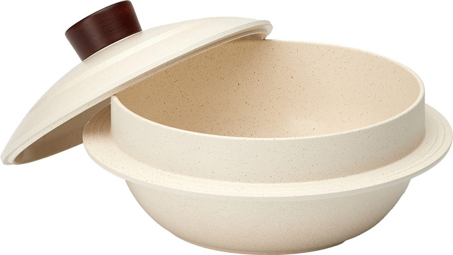 비자트 세라믹 전통 가마솥, 20cm, 아이보리 + 마블, 1개