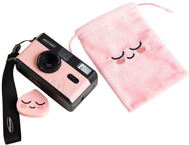 카카오프렌즈 코렉스 에디션 리유저블 필름카메라 어피치 + 렌즈커버 + 파우치 + 스트랩 세트, 1세트