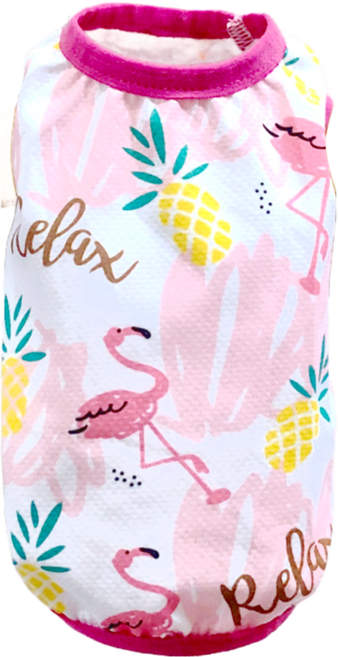 SassyDog 寵物服飾 冷感背心, 粉火鶴, 1件