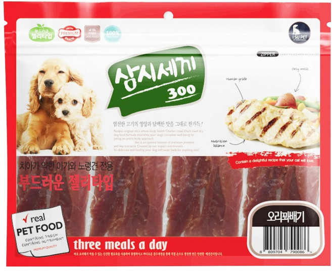 초심 강아지 삼시세끼 꽈배기 육포 간식, 오리가슴살, 300g, 1개