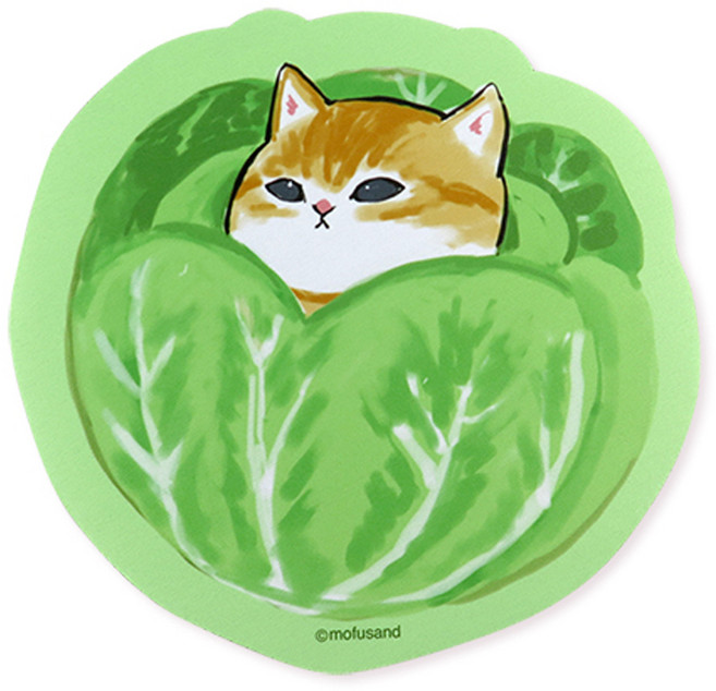 貓福珊迪小滑鼠墊, 1個, 高麗菜