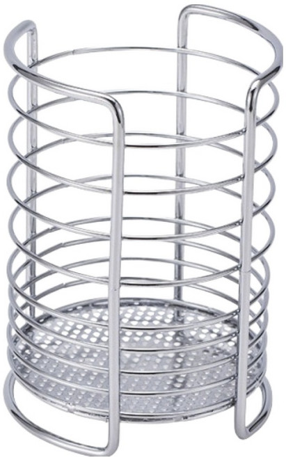 더자카 스테인리스 원형 수저통 11 x 16 cm, 실버, 1개