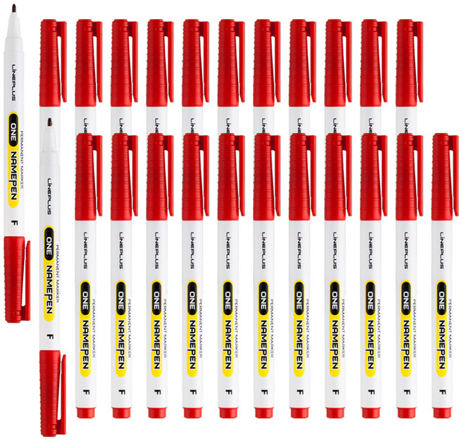 라인플러스 원 네임펜, 빨강색, 24개