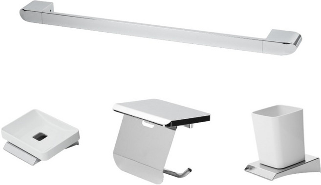두진 루스트라 욕실 액세서리 4종 세트 DA600, 실버, 1세트