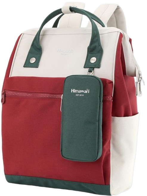 히마와리 노트북 핸드폰 가방 백팩 No.1027, 레드그린, 1개
