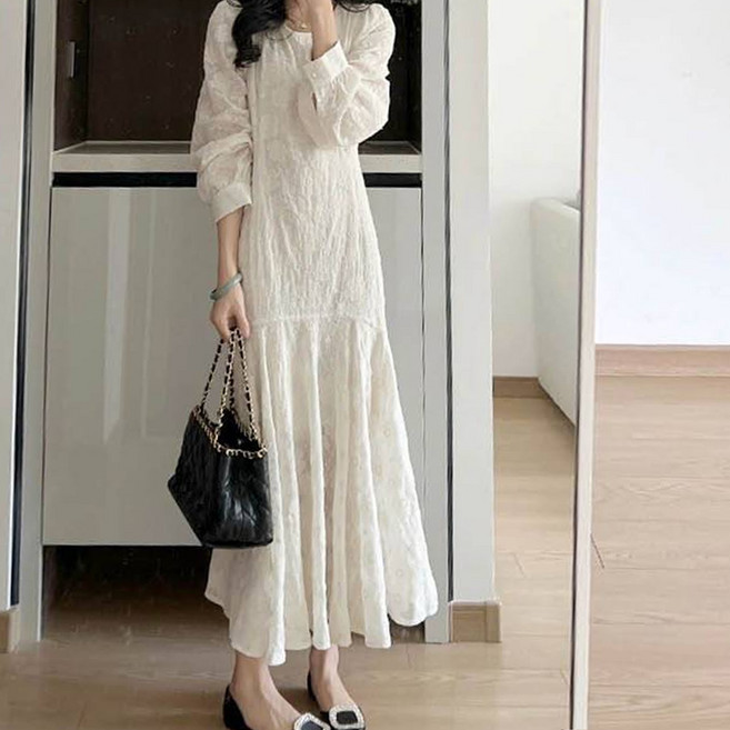 시크힐즈 비비에모 여신 플라워 레아트 롱 원피스 00598