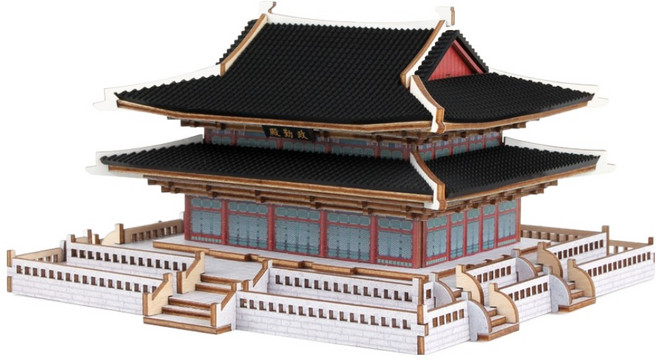 영공방 미니 근정전 DIY 입체퍼즐 우드모형, 1개, 혼합색상