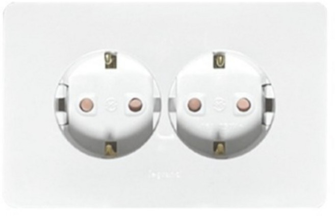 르그랑 가로 Simple 타비앙 2구 매입 콘센트 화이트, 1개