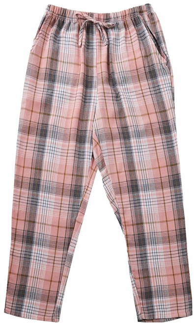 따소미 에이원 면 기모 체크 파자마 바지