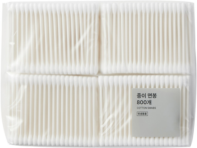 JAJU 매일쓰는 위생적인 대용량 종이 면봉, 800개입, 1개