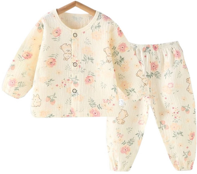 아동용 부들부들 거즈면 실내복 상하세트