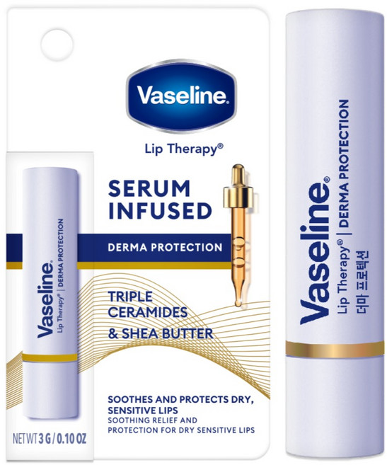 바세린 립 테라피 더마 프로텍션 립밤, 무색, 3g, 1개