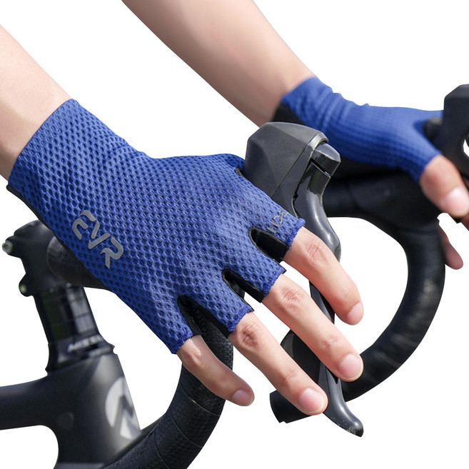 EVR 스포츠 자전거 반장갑 양손착용 세트 LX003, 블루, 1세트