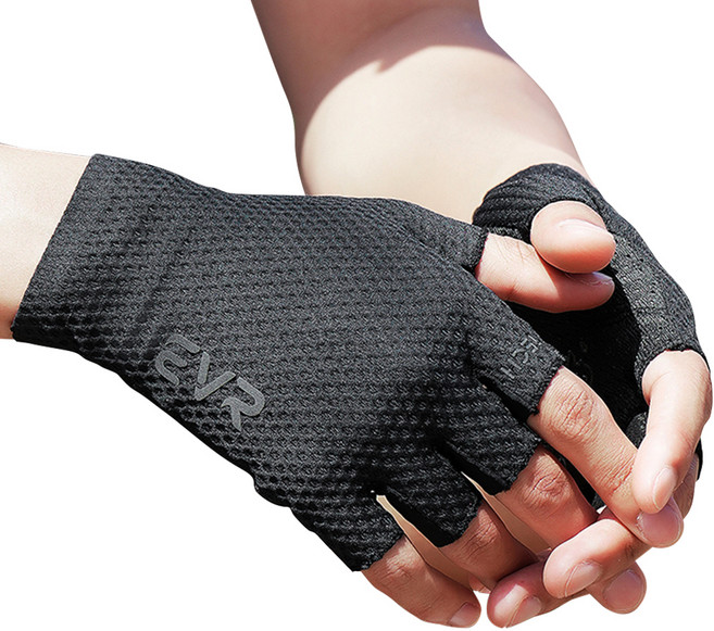 EVR 스포츠 자전거 반장갑 양손착용 세트 LX003, 블랙, 1세트