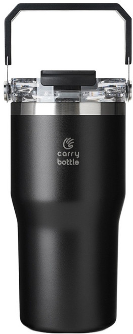 캐리보틀 듀얼플로우 탑핸들 텀블러, 블랙, 630ml, 1개