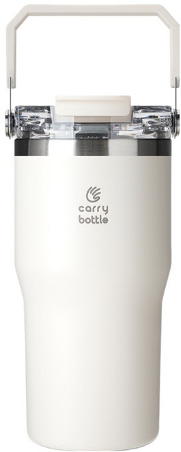 캐리보틀 듀얼플로우 탑핸들 텀블러, 크림, 630ml, 1개