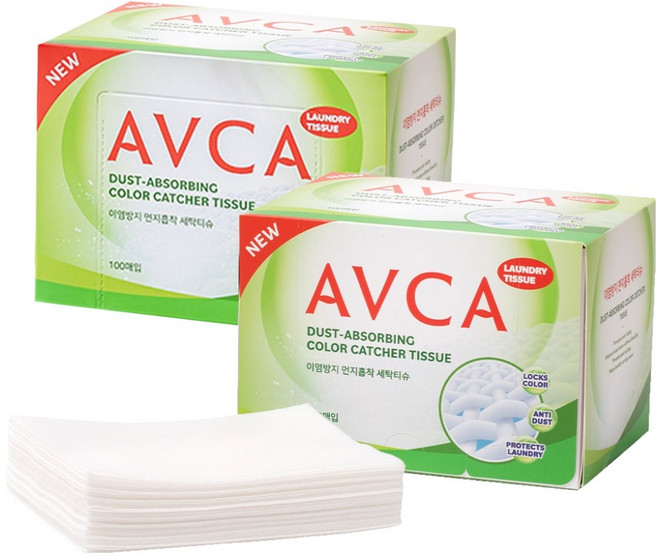 아브카 이염방지 먼지흡착 세탁티슈, 100개입, 2개