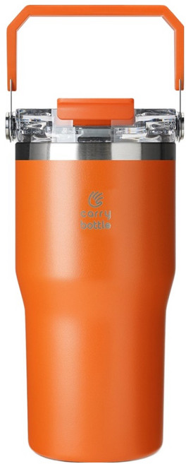 캐리보틀 듀얼플로우 탑핸들 텀블러, 탠저린, 630ml, 1개