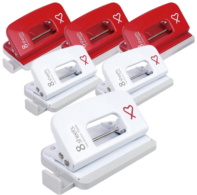 바이하츠 2공 미니 고정펀치 B-M2H, 랜덤 발송, 6개