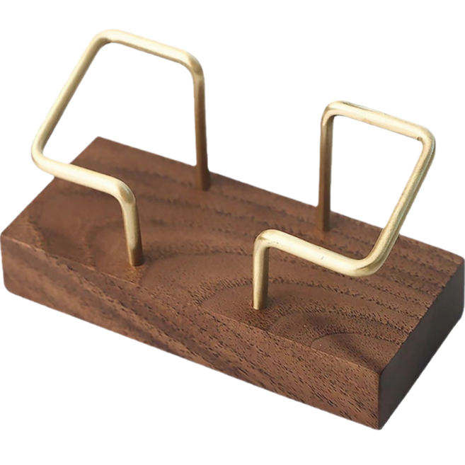 모디안 우드 금속 명함꽂이 다크브라운, 1단, 1개