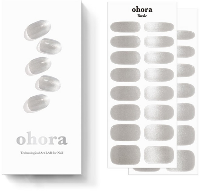 오호라 N 워터리 문 젤스트립 네일 basic 16p + point 14p + nail file + wood stick + prep pad 2p 세트, 1개, 실버
