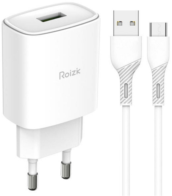 로이직 15W QC3.0 고속 분리형 충전기 + C타입 케이블 1.2m 세트 RZ-B10, 화이트, 1세트