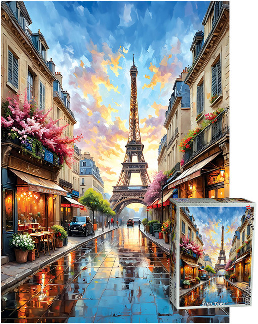 애드원퍼즐, 500피스, 반짝이는 에펠탑 거리, 1개