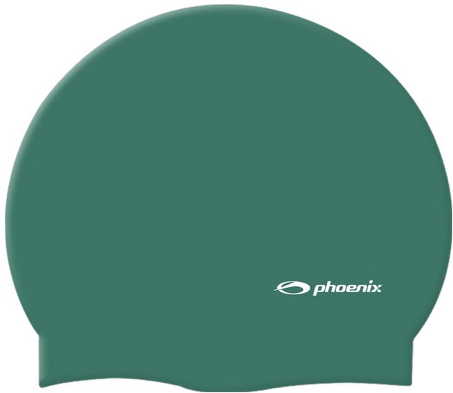 피닉스 실리콘 로고 솔리드형 수영모 PCS-02, 그린, 1개