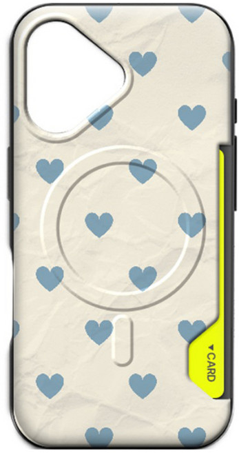 디자인플러스 맥세이프 디자인 카드범퍼 하트 패턴 휴대폰 케이스